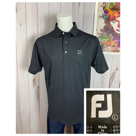 FootJoy Other - ⛳️Footjoy Men’s Black Houndstooth Short Sleeve Golf Polo Shirt Size Large